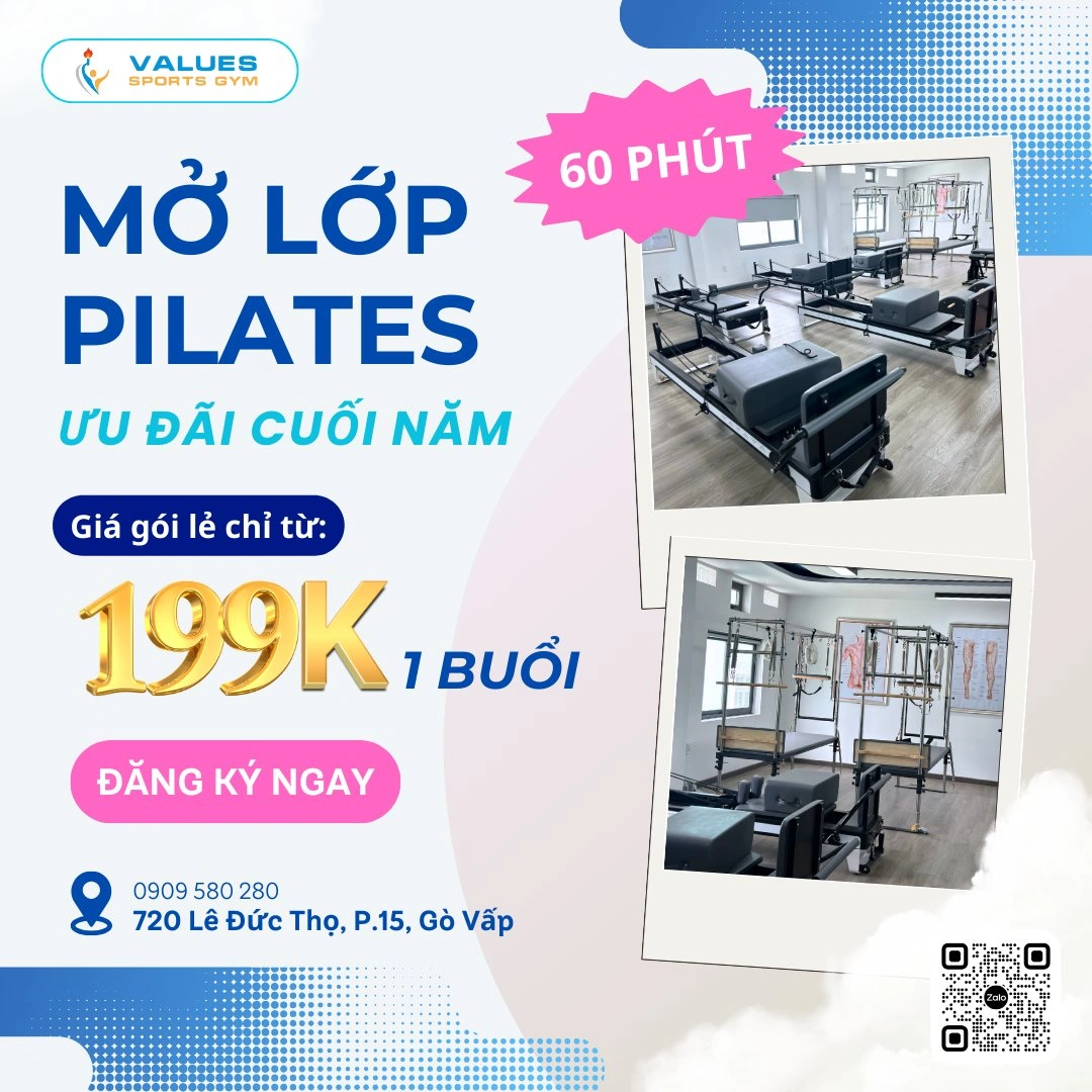 Pilates tại Values – Giải Pháp Tập Luyện Nhẹ Nhàng, Hiệu Quả & Bền Vững